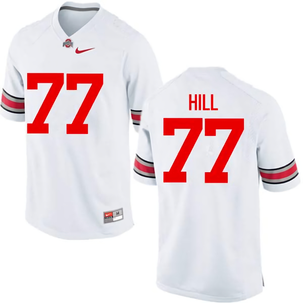 Michael Hill Ohio State Buckeyes Men's NCAA #77 Nike White College Stitched Football Jersey QCV6756FT